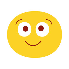 Smile vector illustration. Funny and happy cute emoji face.