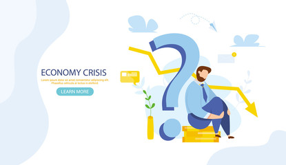 World financial crisis. Oil price drop. Collapse of the economy. Bankruptcy. Down arrow stocks graph. Economy stock market crash down. Depression amid losing money Web banner for internet site vector