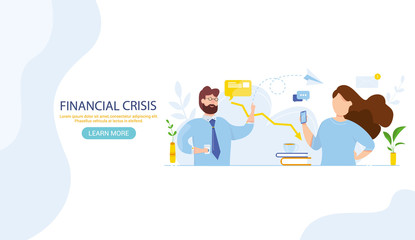 World financial crisis. Oil price drop. Collapse of the economy. Bankruptcy. Down arrow stocks graph. Economy stock market crash down. Depression amid losing money Web banner for internet site vector