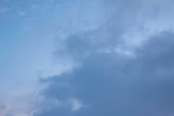 A beautiful sunset sky. Background and texture of thick clouds