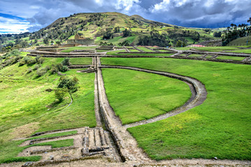 Ancient Ingapirca ruins in the Azuay province, close to Cuenca, Ecuador. The largest Inca ruins in Ecuador
