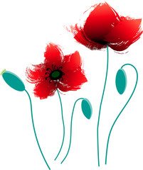 Red Mac vector image with brushes