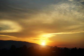 Beautiful clouds golden sky