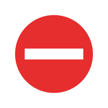 stop sign icon vector. No red warning sign isolated on white background.