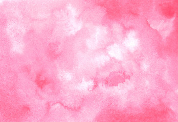 Abstract pink watercolor background with copy space. Color splashing on paper. Abstract art painting texture. Creative wallpaper. Aquarelle texture