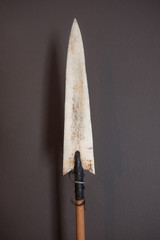 White spearhead from native indians in Colombia