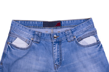 inverted pockets in blue jeans