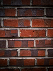 closeup of red brick wall