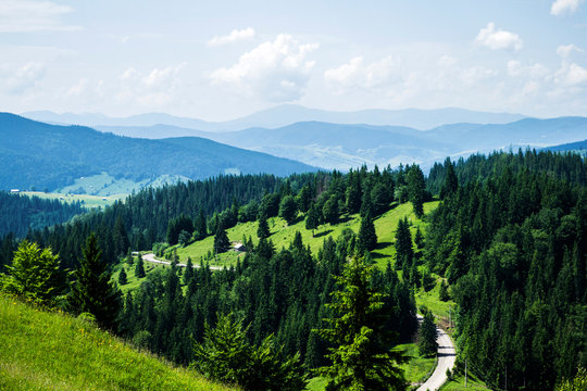 Landscape of Ciumarna step or Palm, Palma pass, Bucovina, Romania.
