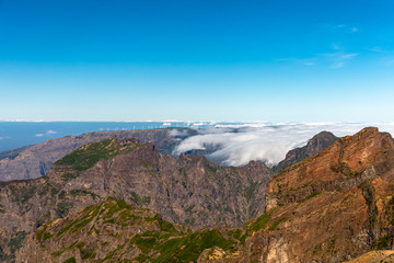 Wanderer auf dem Pico do Arieiro, Madeira