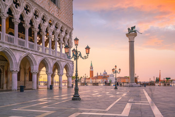 St. Mark's square in Venice during sunrise
