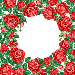 Wreath frame vector illsutration decor element with roses