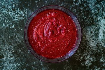 Beetroot Hummus Dip / Beet Puree Paste Ready to Serve and Eat.