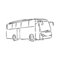 modern bus symbol, outlined vector icon. bus vector sketch illustration