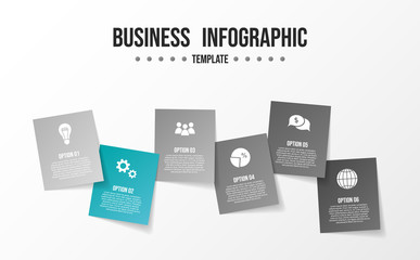 Infographic template. Gray timeline with business icons. Vector