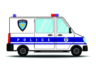 Police car vector on white background