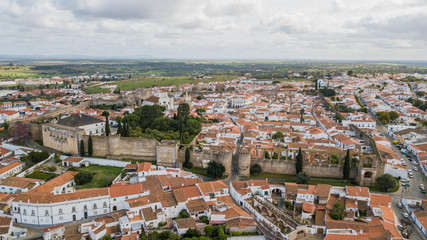 Fototapeta na wymiar Serpa - Alentejo - Portugal. Aerial view of the city of Serpa, wall and historic center