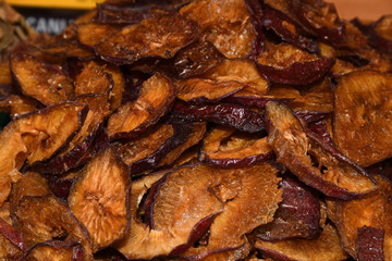 Counter with various dried fruits on the Grand Bazaar in Istanbul, Turkey