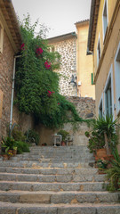Old town alley in Soller, Majorca (Mallorca), Spain.
