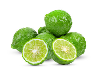 bergamot or kaffir on white background