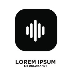 simple modern sound equalizer dj black logo icon design