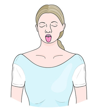 Sticking Tongue Out. Vector Illustration