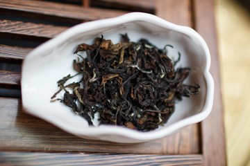 green tea leaves