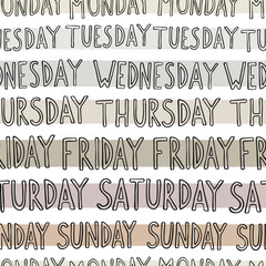 Gray Days Of The Week Lettering Background