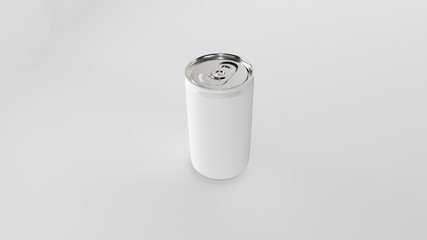3d rendered can with clear and white background for creating mockup