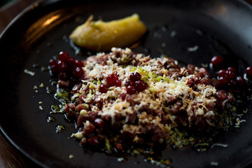 salad with pomegranate seeds