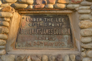 The site of Captain Cook's landing point in Australia.  The point is close to the town Seventeen Seventy named after the year of the landing.