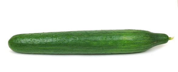 Whole cucumber isolated on white background