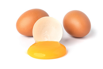 chicken egg isolate on white background