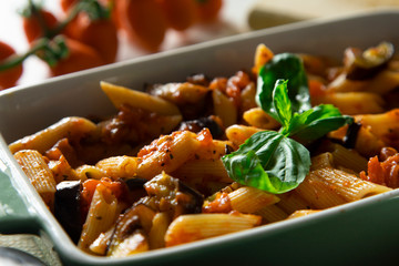 Pasta alla norma traditional italian recipe