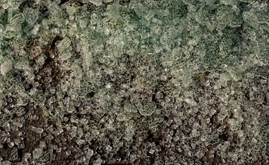 Pieces of broken glass as texture