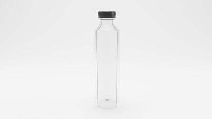 3d rendered high resolution transparent single white bottle with clear background for creating mockup