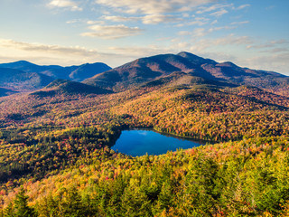 utumn time at Heart Lake at the Adirondak Loj - near Lake Placid New York from Mount Jo