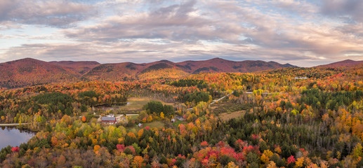 Autumn Sunset in Killington Vermont at Kent Pond - Gifford Woods State Park