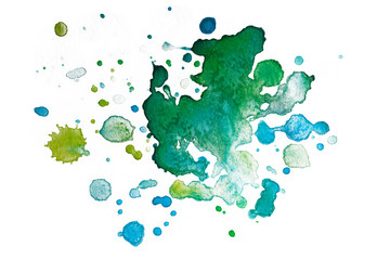 green blot of watercolor