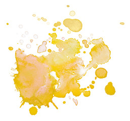 yellow watercolor stain splash