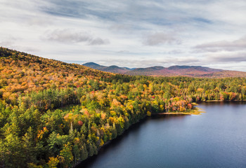 Fototapeta na wymiar Autumn view of Rich Lake from Goodnow in the High Peaks Wilderness - New York - Adirondack