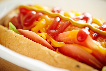 hot dog with ketchup