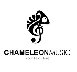 chameleon music logo design concept isolated on white background  © Hasyim Asngari