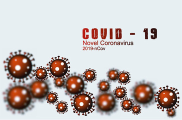 Covid-19 or coronavirus 2019-ncov with disease cells. Covid-19 corona virus outbreaking and pandemic medical health risk concept.