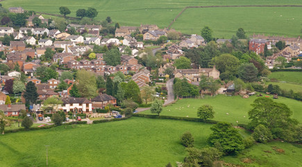 Fototapeta premium View of small rural British village from a distance