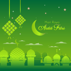 Eid al fitr realistic design background for islamic celebration festival