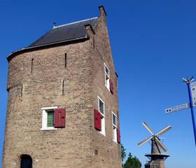 The Molen de Roos windmill in Delft