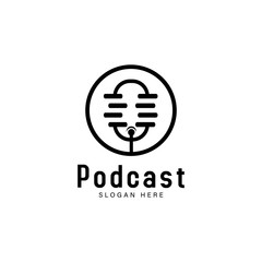 Podcast logo design template for business company and branding