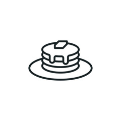Minimal fluffy Pancake Symbol - Pancake with syrup and butter - vector