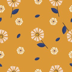 Cute vintage hand drawn flower pattern for wallpaper,gift wrapping,packaging seamless vector background design 
